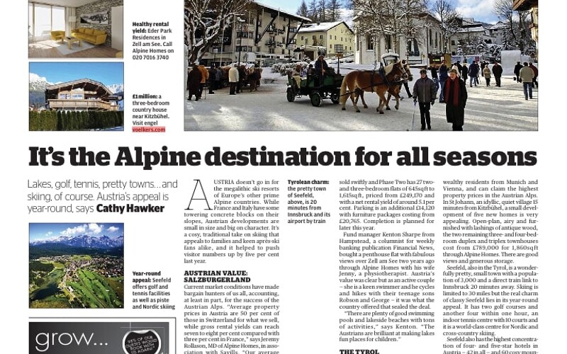 The Evening Standard - It's The Alpine Destination For All Seasons
