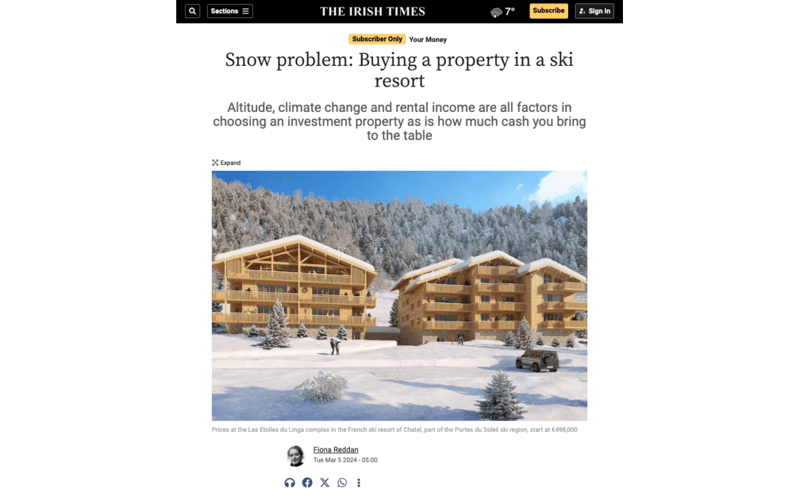 The Irish Times - Snow Problem: Buying a Property in a Ski Resort